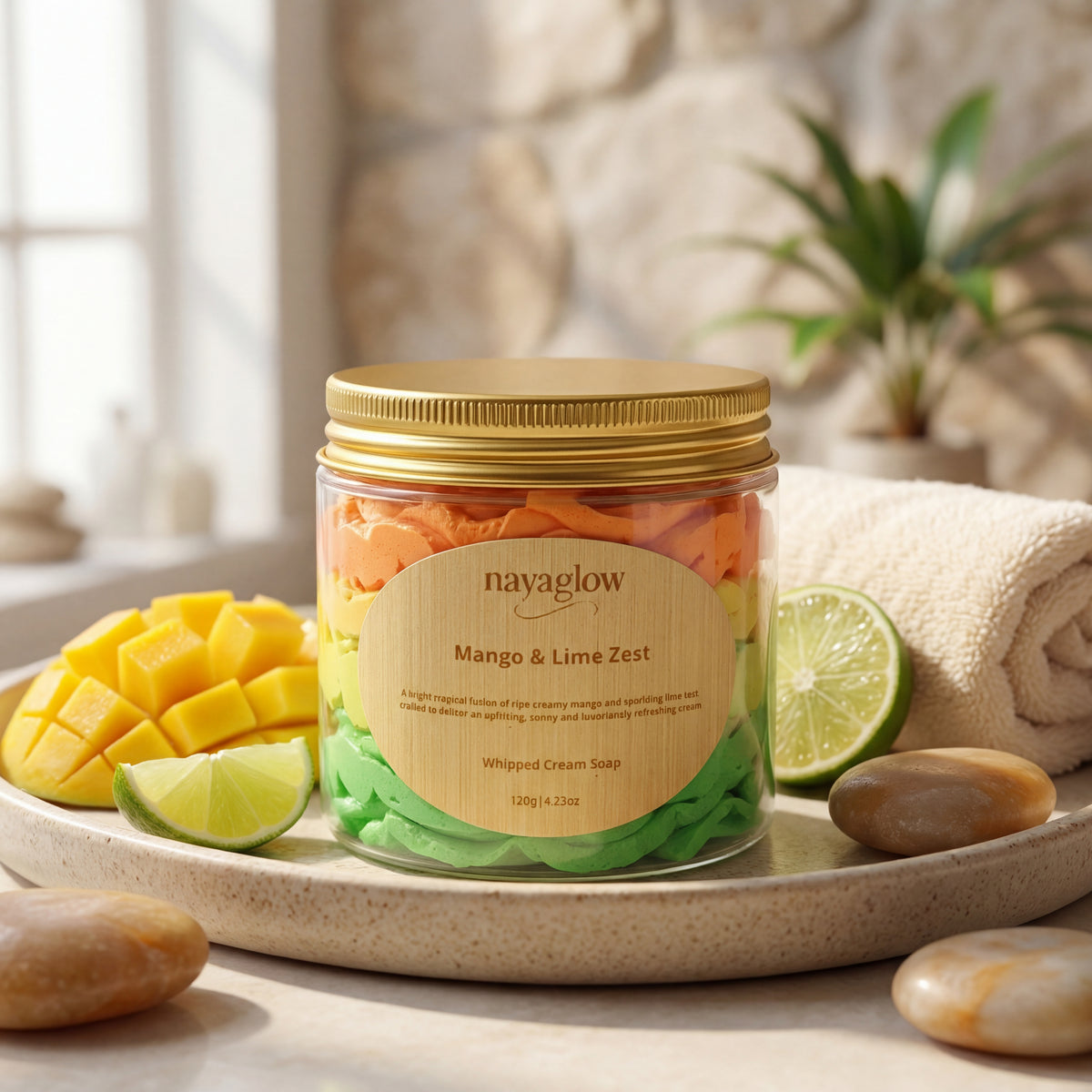 Mango & Lime – Luxury Whipped Cream Soap (120g)