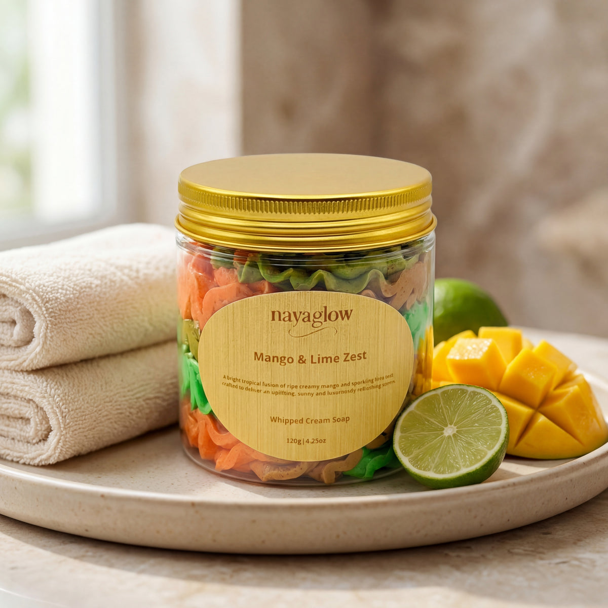 Mango & Lime – Luxury Whipped Cream Soap (120g)