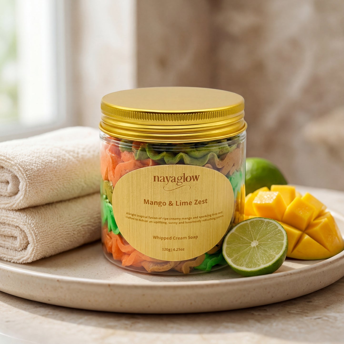 Mango & Lime – Luxury Whipped Cream Soap (120g)