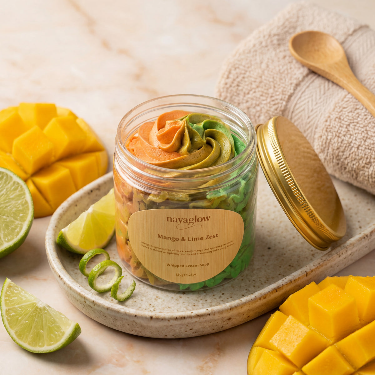 Mango & Lime – Luxury Whipped Cream Soap (120g)