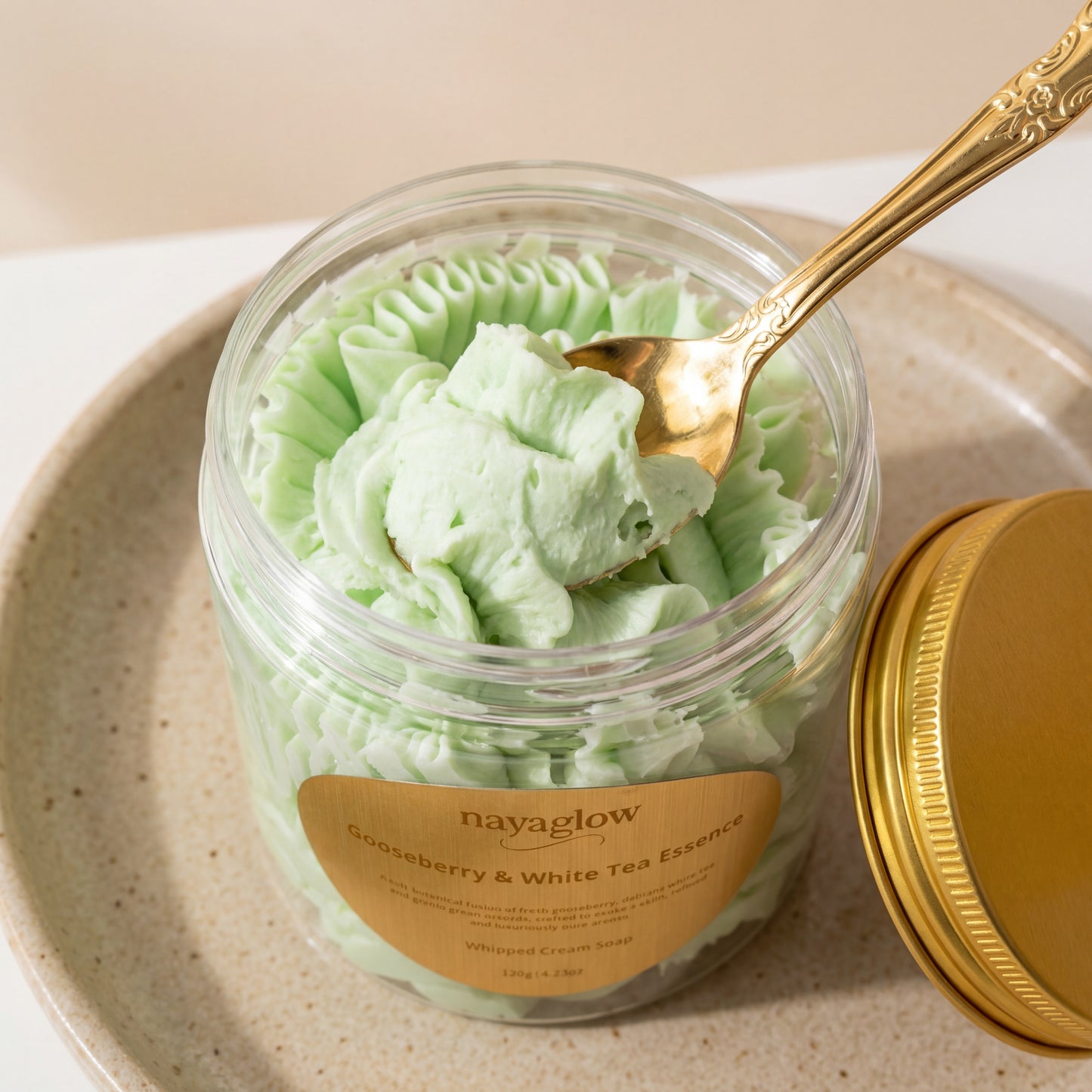 Gooseberry & White Tea – Luxury Whipped Cream Soap (120g)