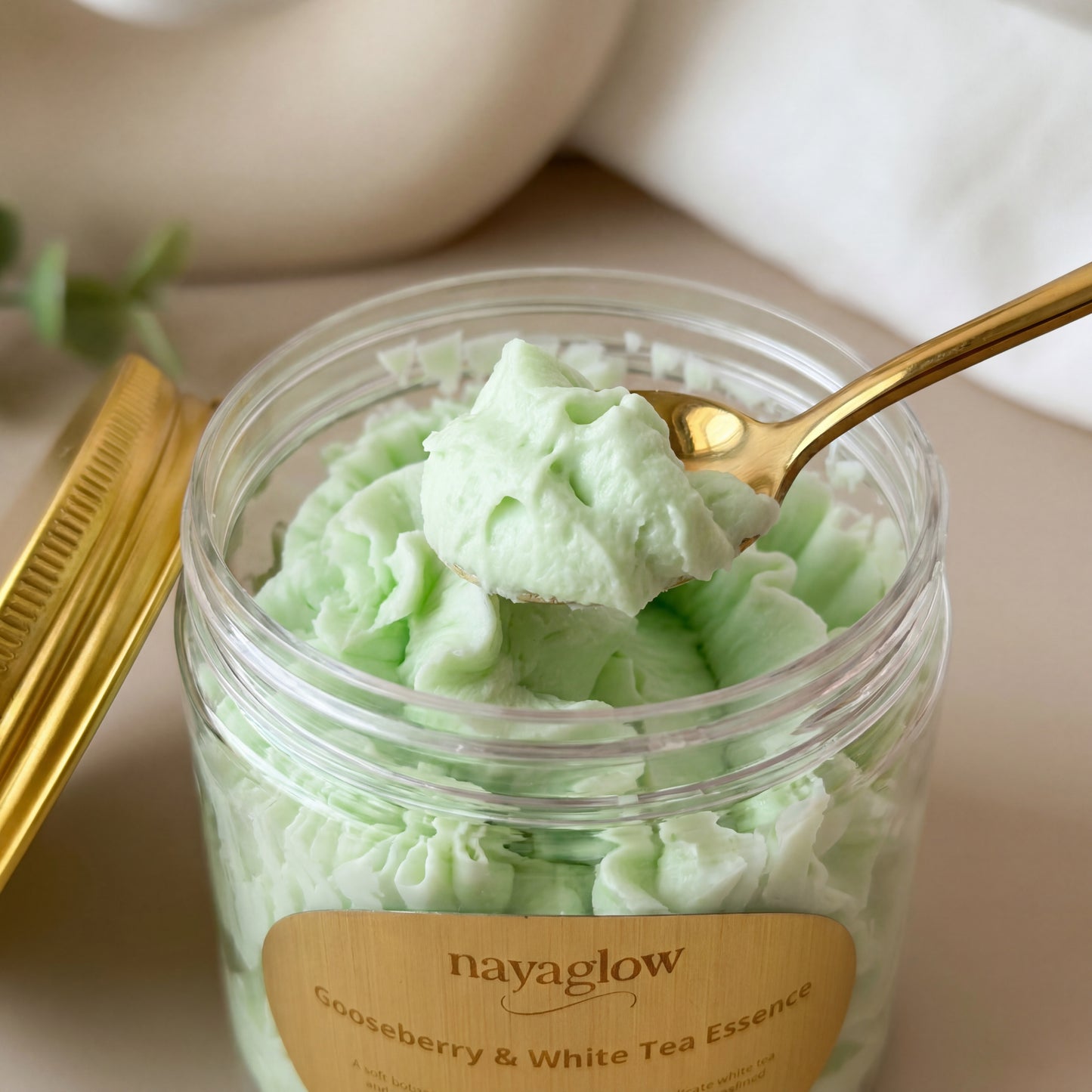 Gooseberry & White Tea – Luxury Whipped Cream Soap (120g)