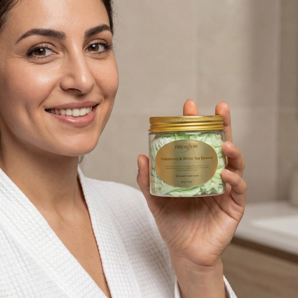 Gooseberry & White Tea – Luxury Whipped Cream Soap (120g)